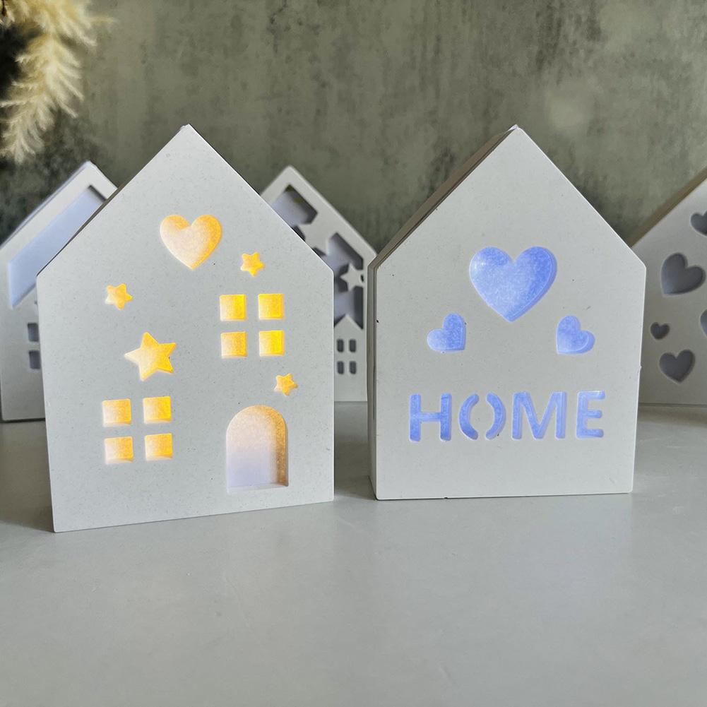 Silicone House 3D Moulds Reusable DIY Handmade House Molds Multifunctional House Shaped Candlestick Mould for Table Decoration