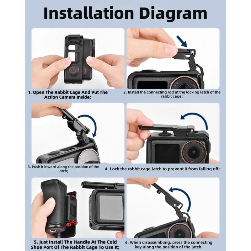 Quick Release Action Camera Grip Handle for Action4/3 Street Shoots Ergonomic Comfort Multiple Interfaces Magnetic