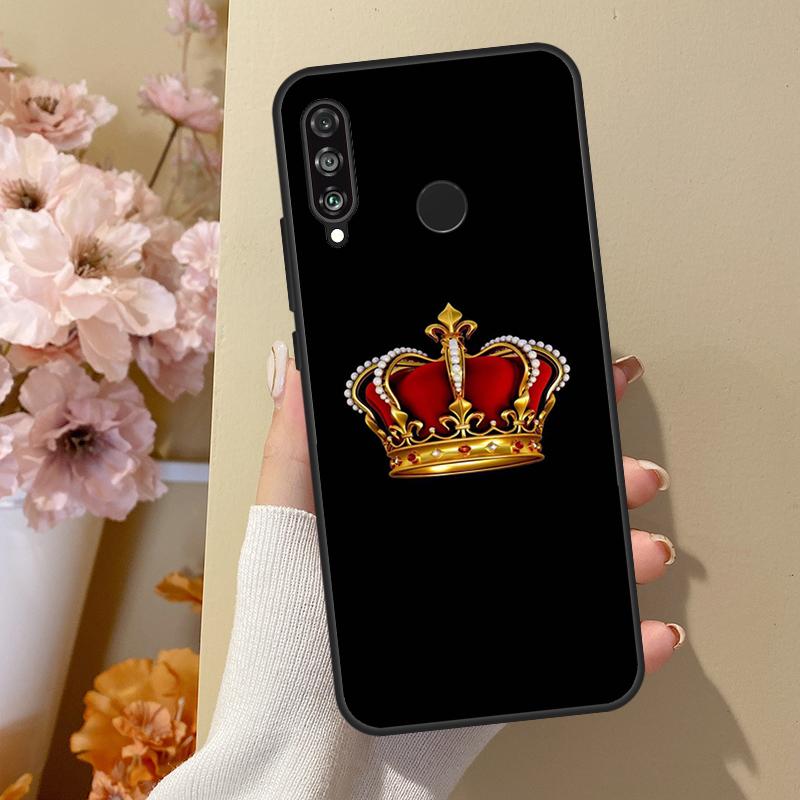 Queen King Crown For Huawei Nova 11 Pro 9 10 SE Y70 Y60 Y90 Y61 Y91 Y73 Y72 12s 12i 11i 8i P30 P40 Lite Case
