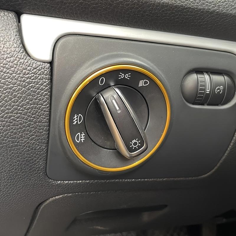 Spínač světlometů ozdobný rámeček nálepka s ozdobným kroužkem vhodná pro Volkswagen VW Golf Jett MK5 MK6 Passat B6 B7 CC Touran Tiguan