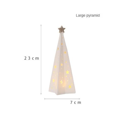 LED Light-up Decor for Christmas, Mini Ceramic Snowman Santa Reindeer Ornament