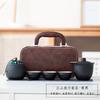 Outdoor camping kung fu teapot retro Jiangshan travel portable cover bowl set business annual meeting