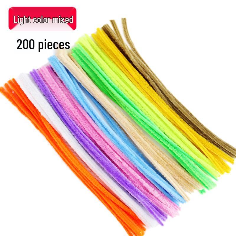 Colorful DIY Chenille Pipe Cleaner Bouquet - Plush, Handmade Spring Craft Pack In Macaron Shades for Children