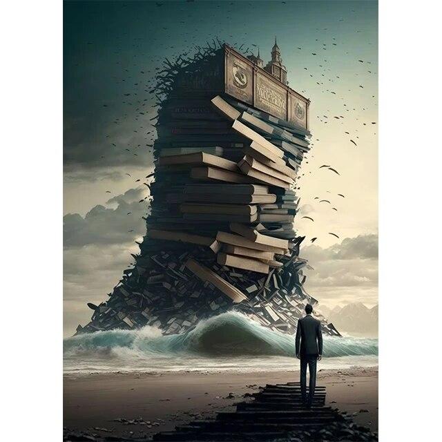 Abstract Fantasy Adventure In A Book Prints Poster Canvas Painting Modern Wall Art Pictures For Living Room Bedroom Home Decor No Frame