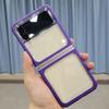 Candy Color Frame Transparent Acrylic Shockproof Phone Case For Samsung Galaxy Z Flip 3 5g Hard Clear Back Cover