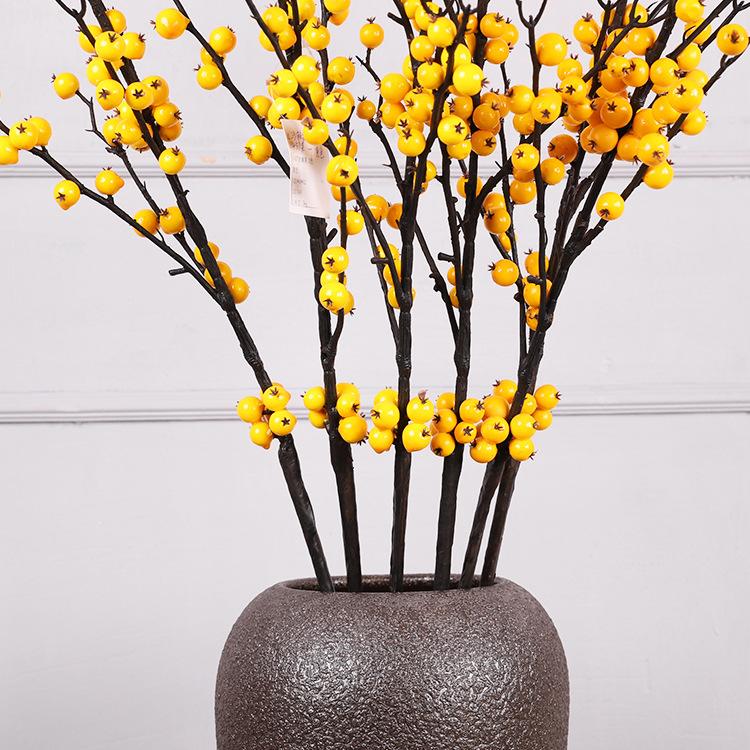 Foam fruit decorative holly fruit ornament berry branches, pastoral modern simulated sea buckthorn fruit