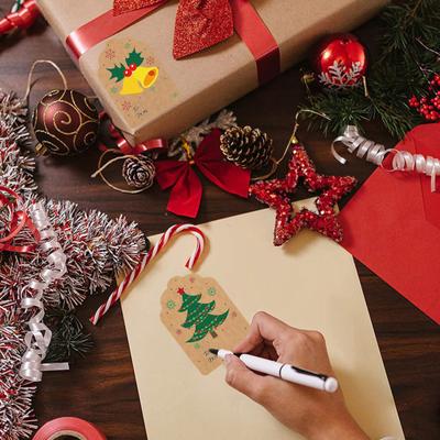 Yousheng 500Pcs/Roll Christmas Gift Tags Cartoon Santa Snowman Reindeer Tree To And from Name Tags DIY Present Box Greeting Card Envelope Label