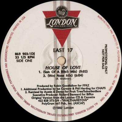 12inch Record EAST 17 - House Of Love 8699031DJ,86990 London Records 1992 US Dance & Electronica Used