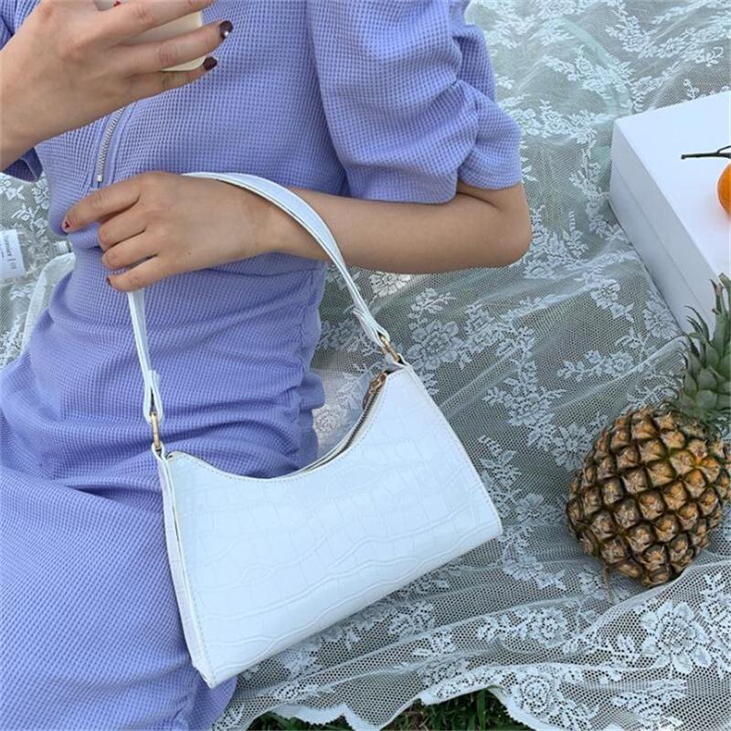 Módní malé kabelky přes rameno pro ženy Retro aligátor vzor PU kožená kabelka Dámská Casual Denní taška do podpaží