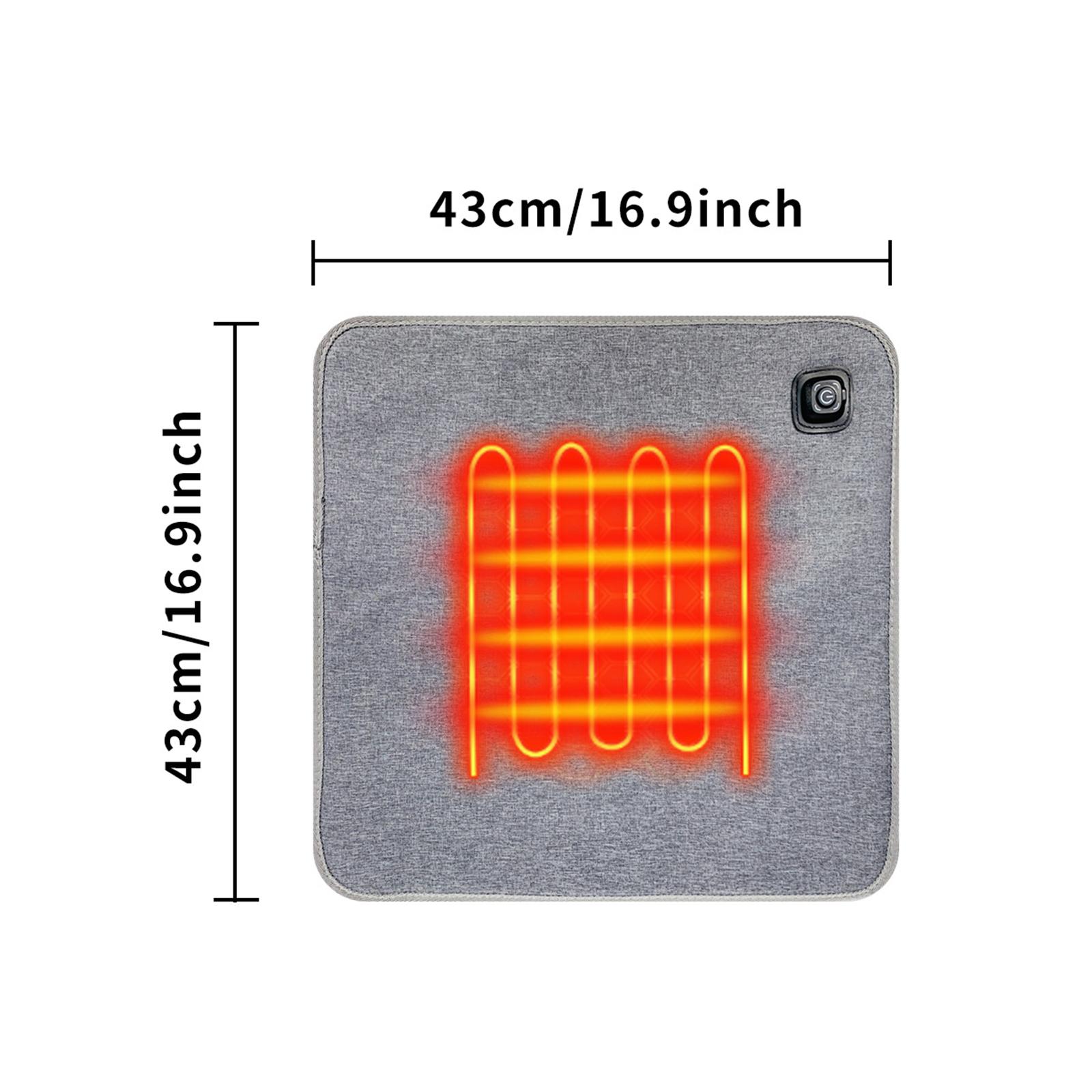 

5V USB Foldable Heated Seat Pad 3-Level Temperature Waterproof Heating Pad Seat Warmer for Winter Outdoor Sports Camping Fishing сірий