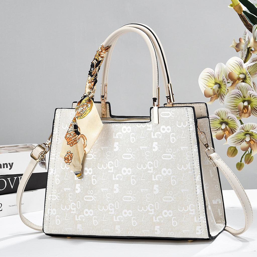 Stylish Letter Pattern Printed Tote Handbag, Multi-purpose Spacious Top Handle Shoulder Crossbody Bag For Weekend Travel Casual Wear