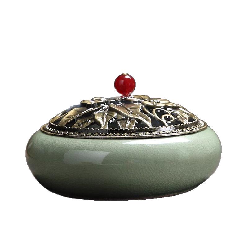 Large Ceramic Indoor Incense Burner: Fireproof Sandalwood & Stick Holder, Mosquito Repellent Ornament