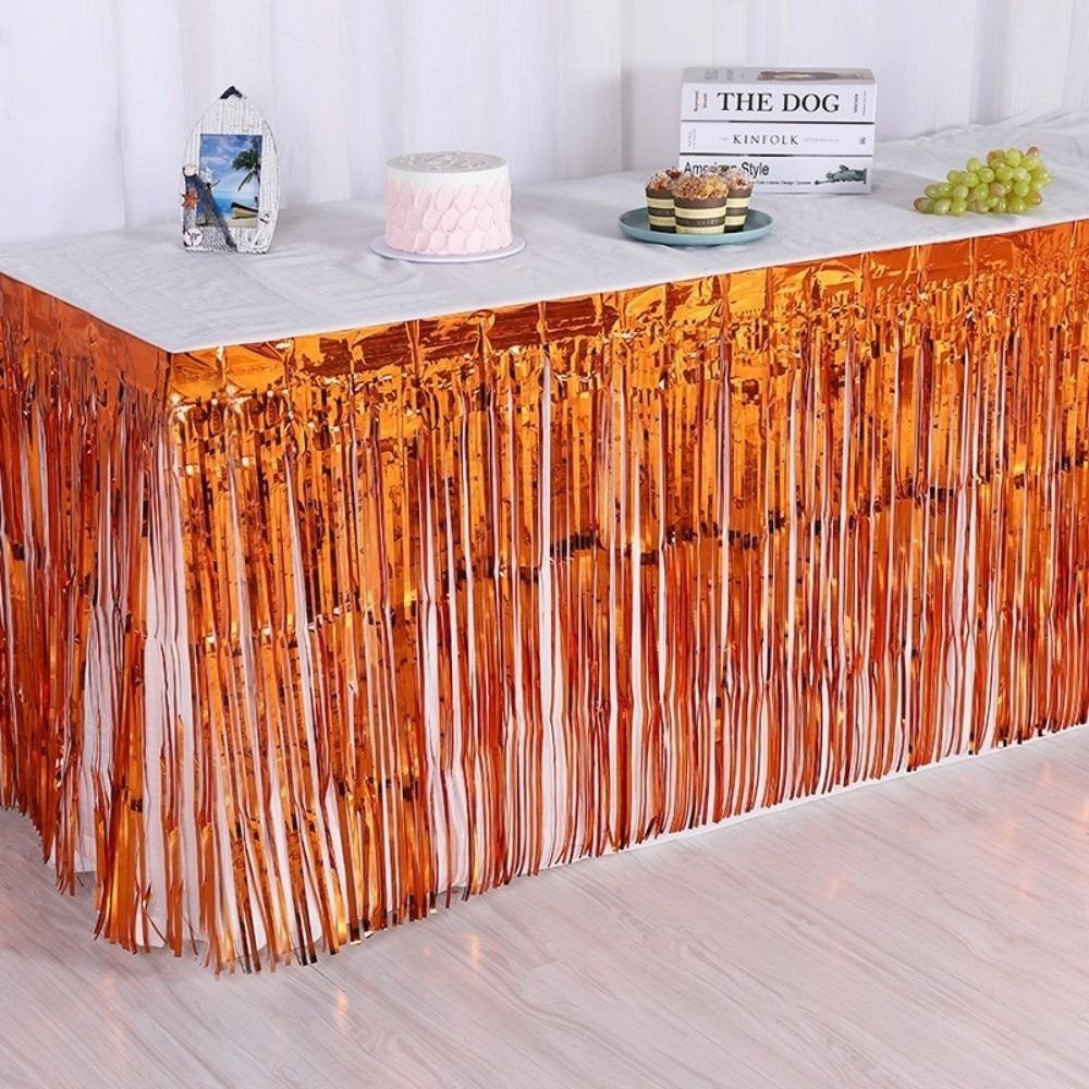 Colorful Table Skirt Tablecloths  For Party Birthday Gatherings Holiday Wedding Decorations
