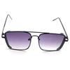 RSINC Unisex Premium Metal Hinges Heavy UV Protected Sunglass | Retro Premium Metal Frame 100% UV Rectangular Dark Black | O