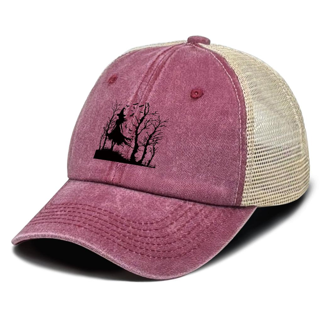Black Grim Reaper And Tree Printed Baseball Cap Adjustable Mesh Unisex Fashion Hat For Women Unisex Street Style Travel Sports