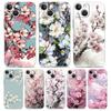 Cherry Blossom Tree Luxury Transparent Phone Case For iPhone 15 14 13 12 Mini 11 Pro Max XS X XR SE 7 8 Plus Clear Cover