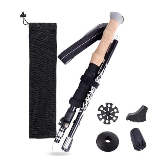 YAPJEB Trekking Pole, Folding Climbing Stock, Lightweight, Aluminum, Walking Pole, Trekking Pole, Mountain Climb, Trail Running, Hiking, Mountain