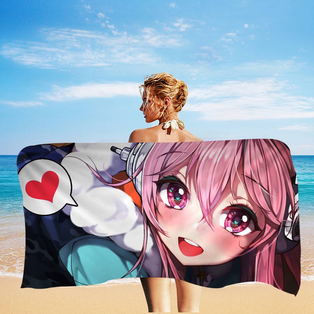 Virtual Idol Super S-Sonico Beach Towel Colorful Bath Towels For Girl Microfiber Quick Dry Sand Free Beach Yoga Gym Pool