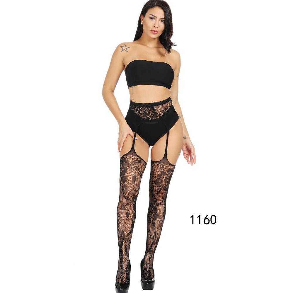 Jacquard suspender fishnet stockings sexy pantyhose sex stockings summer anti-stripping fishnet stockings temptation