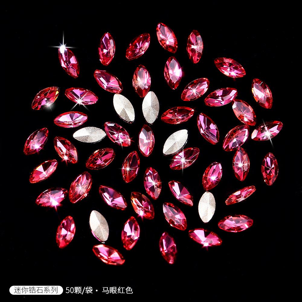 Mini Pointed Bottom Zircon Nail Art Small Zircon K9 Micro Zirconium Horse Eye Drill Pointed Bottom Mixed Water Drop Drill Nail Diamond Jewelry