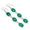 Natural Malachite Gemstone 925 Sterling Silver Jewelry Earring 3.19" AE-11964