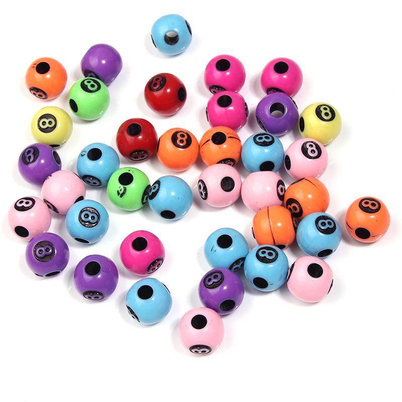50 Pcs/bag Rugby, Basketball, Volleyball Acrylic Beads for Early Education & Handmade Crafts