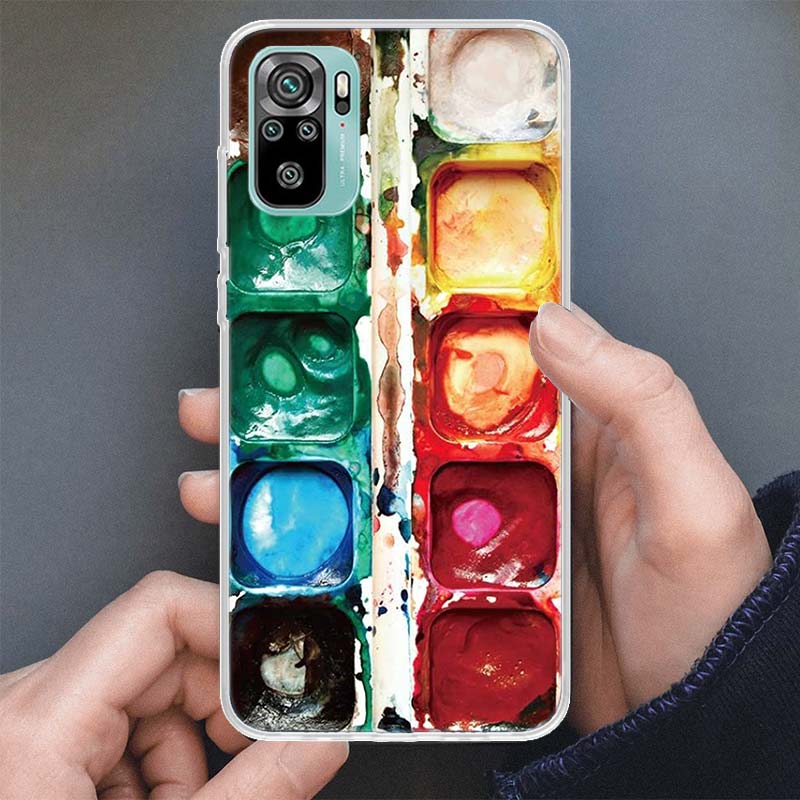 Watercolors Set Paint Palette Painting Box Phone Case For Xiaomi Redmi Note 14 13 12S 12 10 10S 11 Pro Plus 11S 11E 11T 9 9S Sof