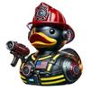 Resin City Hero Rubber Ducks, Police Fireman Resin Duck, Novelty Policemen Firefighter Duck Ornaments for Gifts Home Bedroom Decor