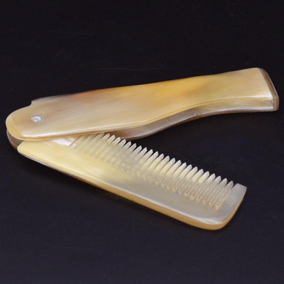 

1 шт. Складная роговая расческа, карманная расческа, массажный инструмент для укладки волос, портативный инструмент для ухода за волосами, роговая расческа. 1pc