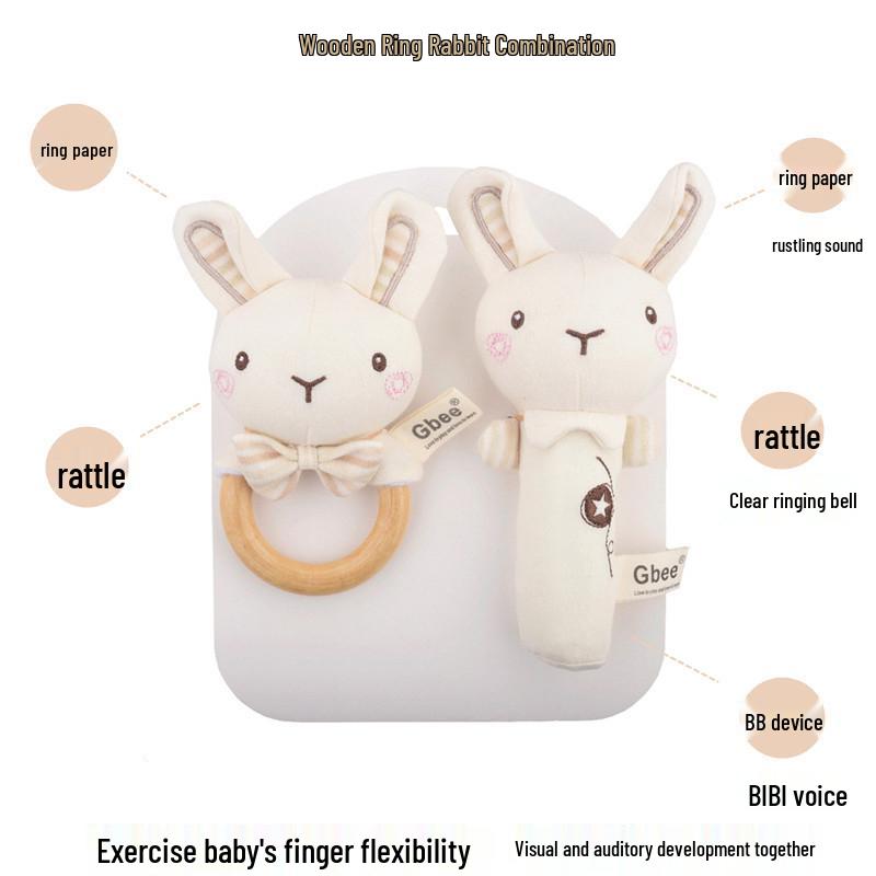 Gbee Plush Animal Baby Rattle - Infant Soothing & Education Toy