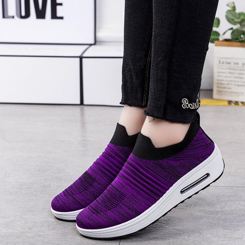 

Женские спортивные туфли-качалки, туфли для медсестер, туфли для танцев на платформе на одну ногу, повседневные туфли для мам среднего и пожилого возраста 35 фиолетовый