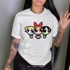 Europäisches und amerikanisches T-Shirt mit Fleckenprint, Rundhalsausschnitt, Frühling und Sommer, lässiges kurzärmeliges Rundhals-Top, kurzärmeliges Damen-T-Shirt