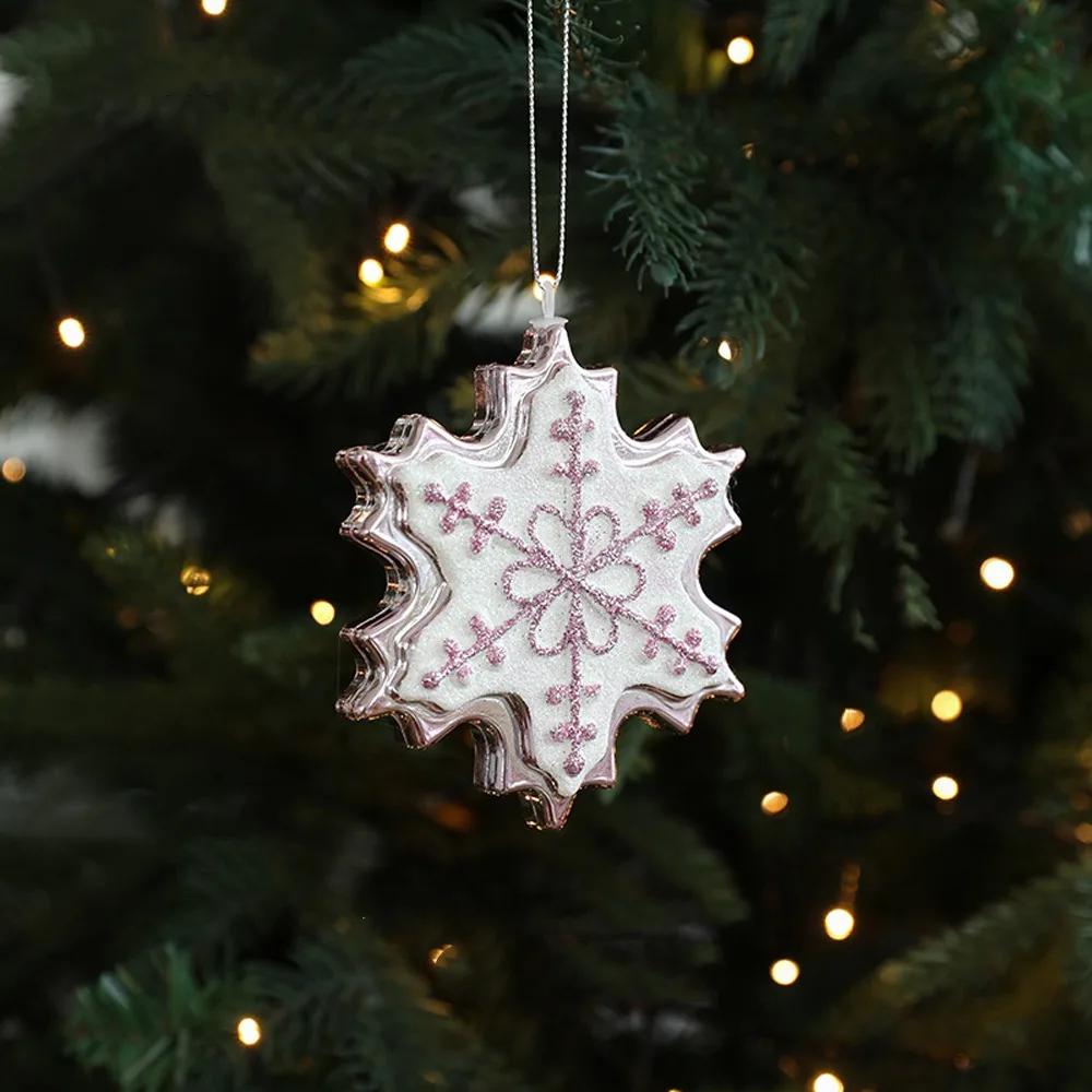 Merry Christmas Pink Hanging Cartoon Christmas Hanging INS 3D Christmas Tree Decoration Pendant Festival Window Display Decor