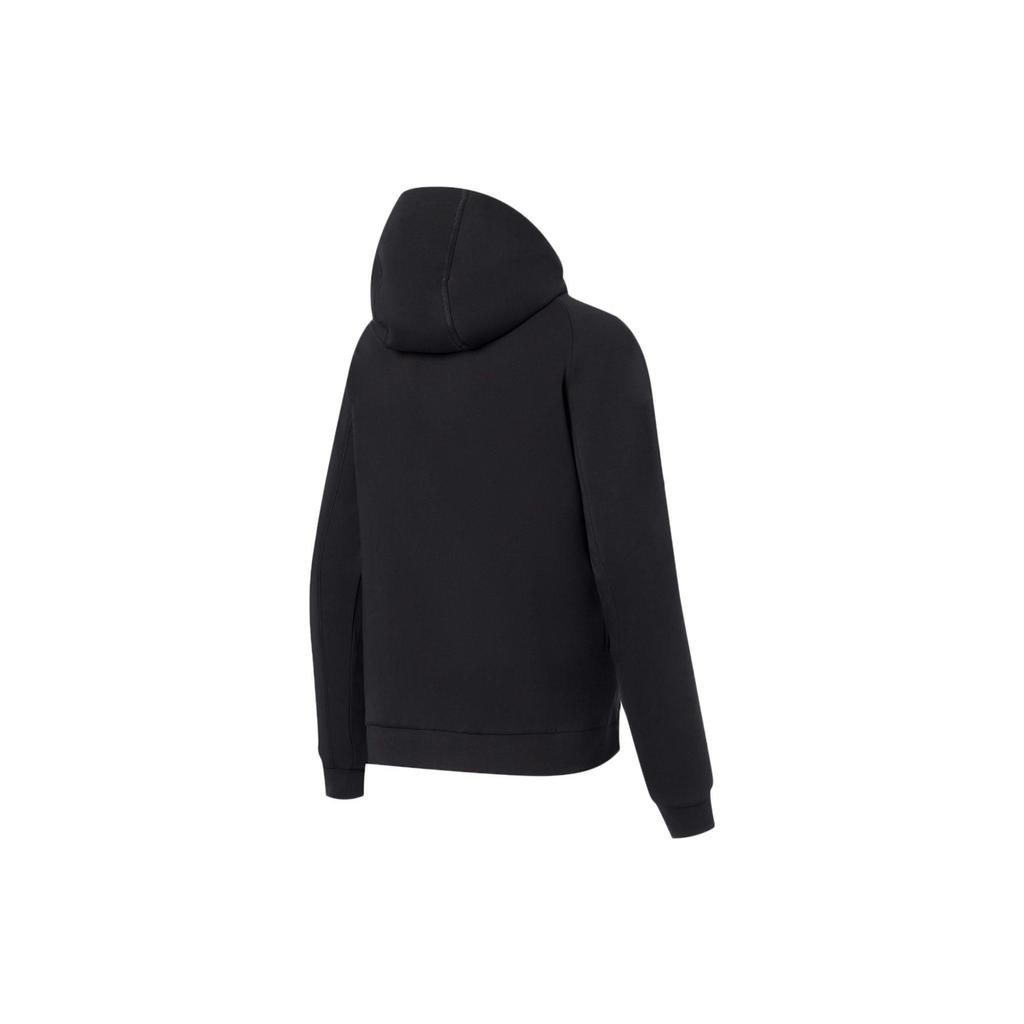 Li-Ning Fitness Series Logo Print Hooded Long Sleeve Sweatshirt Women Tops Black AWDS780-2