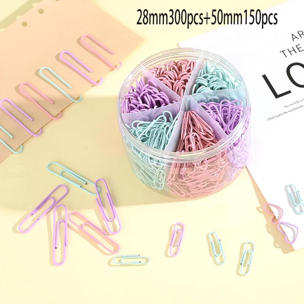 Colorful Large Paperclips & Binder Clips: Nickel-Plated Silver Office Stationery for Bookmarks and Test Papers.