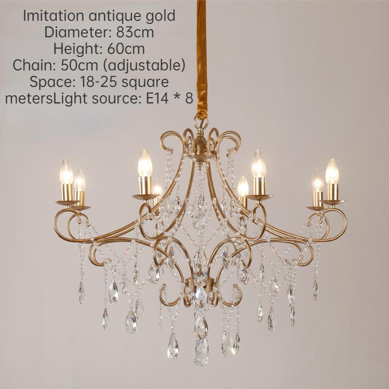 Obývací pokoj, ložnice, lustr do kreativní jídelny Crystal Retro Gold, moderní a minimalistické světlo