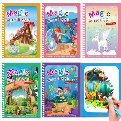 Magic Water Drawing Book for Kids Montessori Children's Reusable Coloring Book Sensory Early Educational Learning Painting Toys