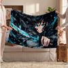 Demon Slayer Printed Flannel Blanket, Skin Friendly Warm Throw for Indoor Couch Bed Daily Use