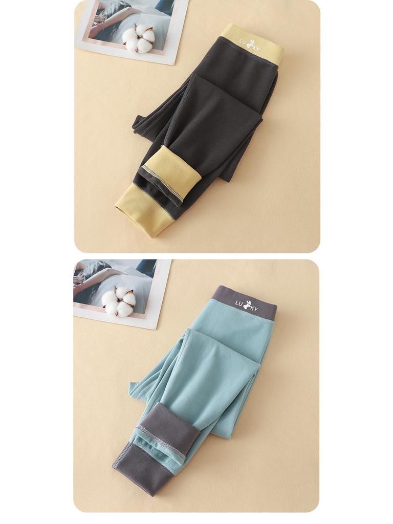 2025 Autumn/Winter Kids' Fleece Pants: Warm, Seamless Long Pants for Girls