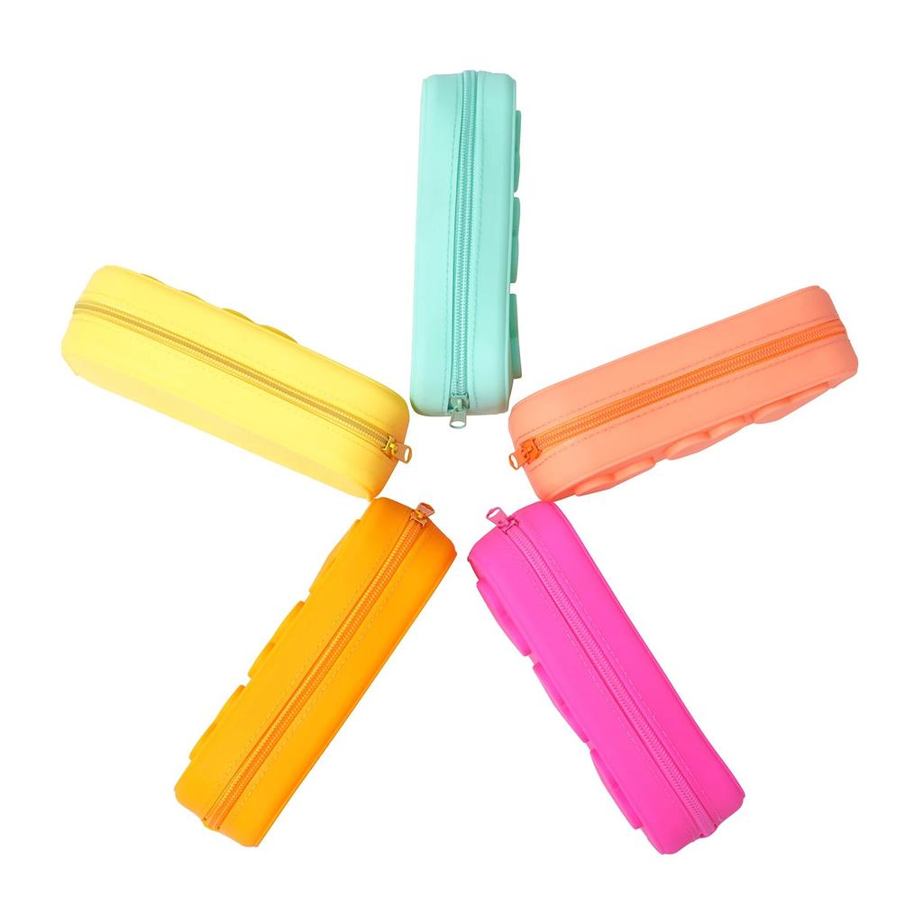 Sacchetti Zip in Silicone Riutilizzabili a Forma di Cuore Sacchetto in Silicone Borsa Cosmetica Portatile Astuccio per Pennelli da Trucco per Donne