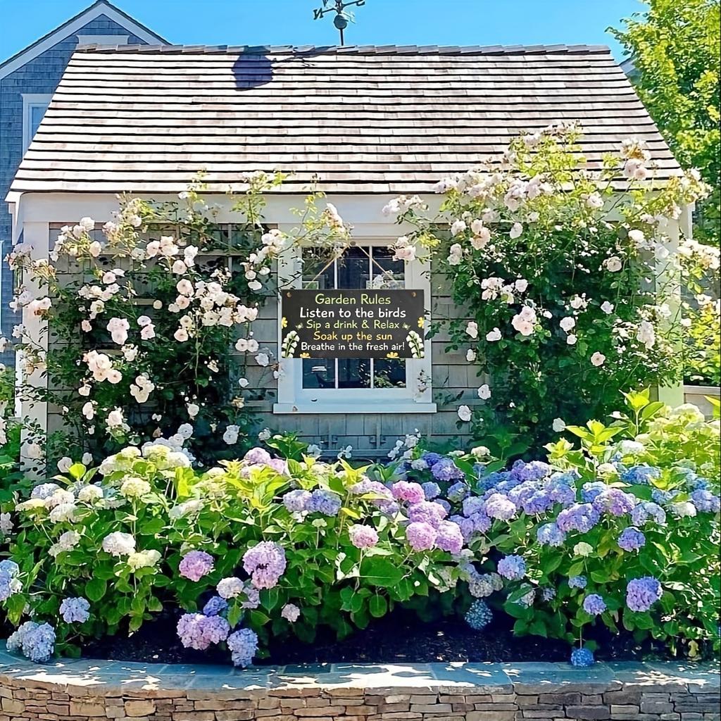 2 Pcs Wooden Sign Welcome To The Secret Garden Garden Rules Hanging Plaque Cottage Decor 7.9 X 3.9 Inch Wall Gate Sign