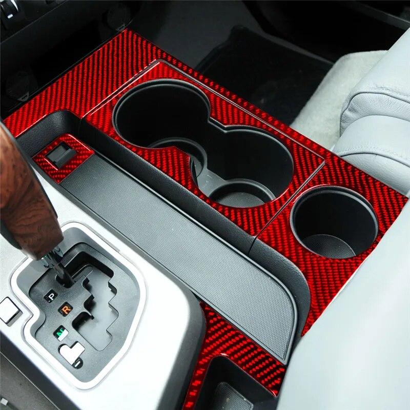 Car Accessories Carbon Fiber Central Control Decorative Panel Strip Sticker Fits Toyota Tundra 2007-2013
