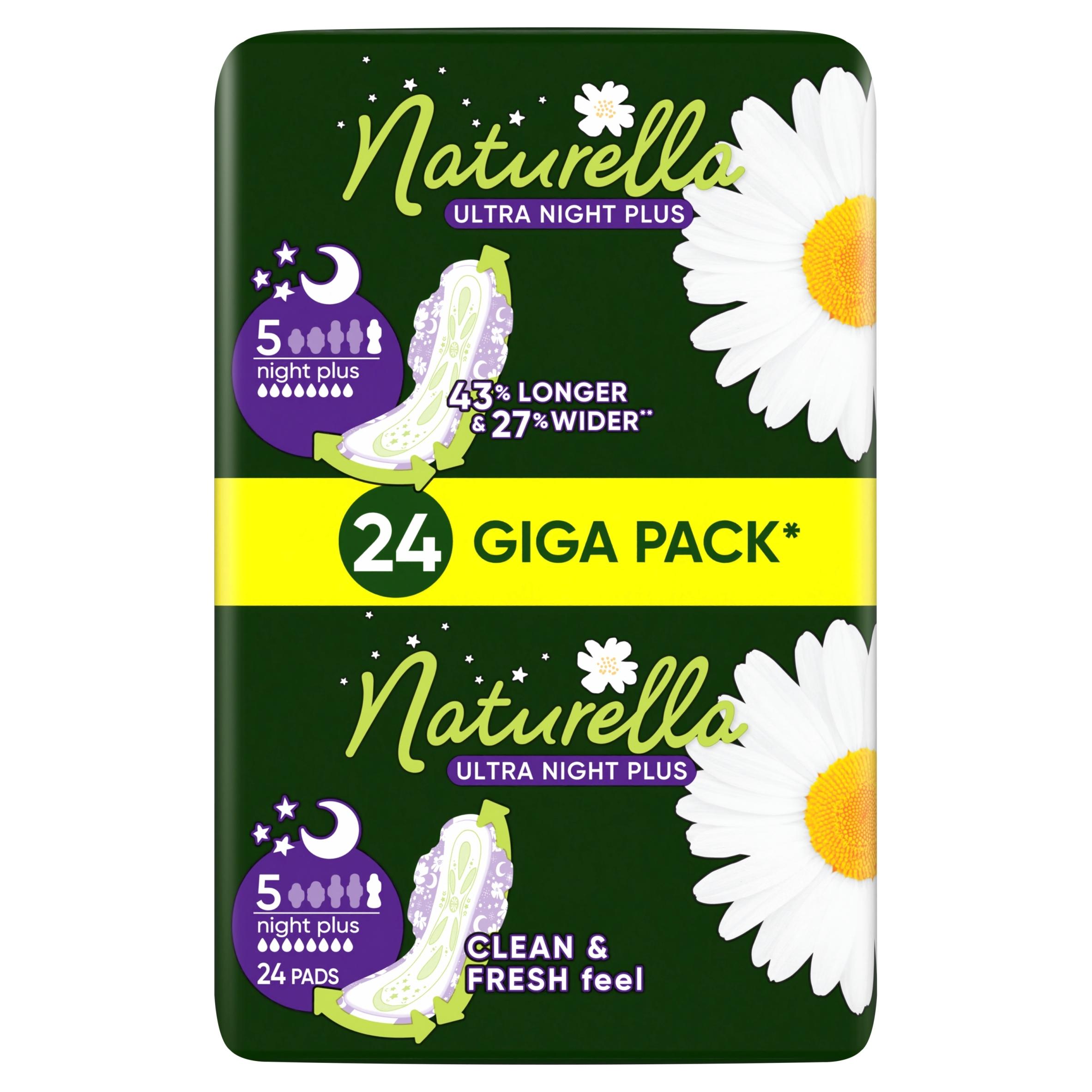 Naturella Ultra Night Plus Slipeinlagen mit Flügeln Größe 5, × 24