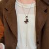 European & American Zircon Resin Rocking Horse Pendant Sweater Necklace - Versatile High-End Autumn/Winter Fashion