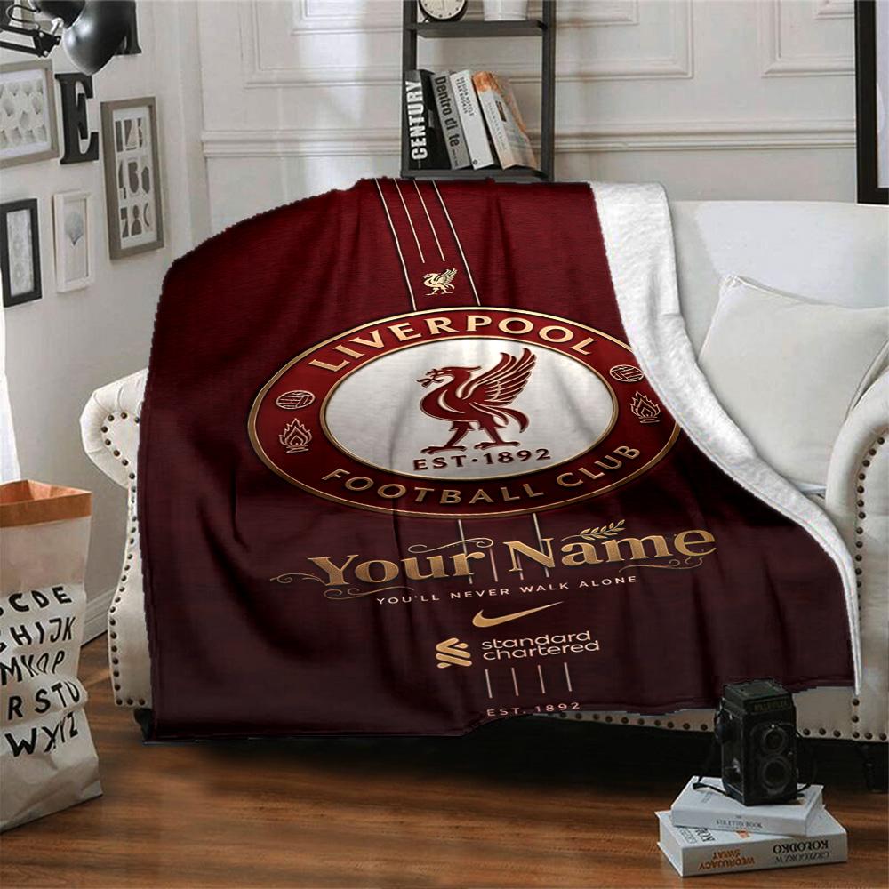 Liverpool Customize Your Name Blanket Cozy Personalized Blanket Durable Comfort Perfect for Sofa Nap Bed Home Decor Four Seasons Multipurpose