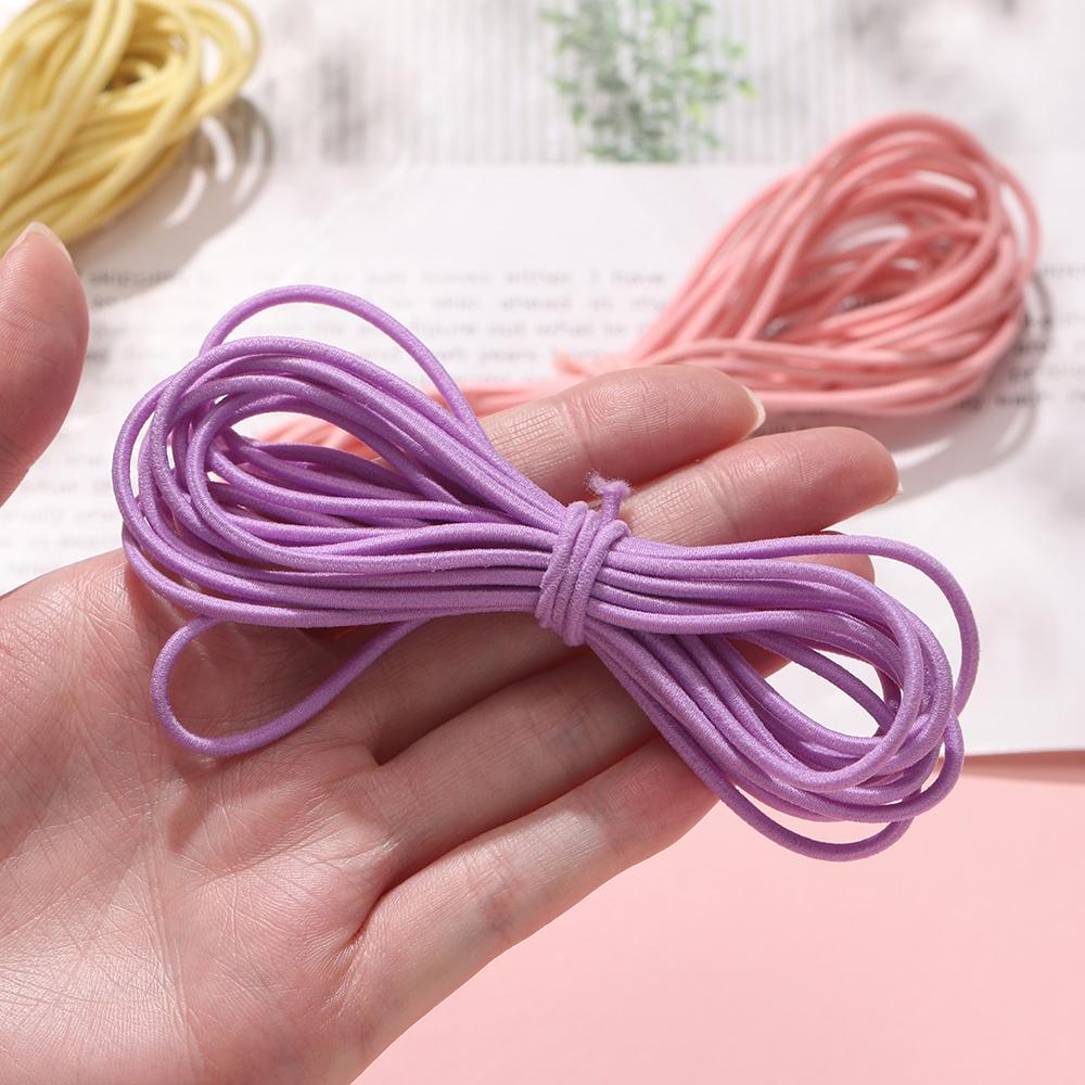 2-5Meters/Lot Round Elastics Rope 2mm 2.5mm Multicolor Nylon Elastic Rubber Bands for DIY Bracelet Necklace Jewelry Accessories