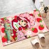 Princess Strawberry Design Area Rug Personalized Name- Non-Slip, Soft & Cozy Floor Mat for Living Room, Office - Indoor/Outdoor Carpet