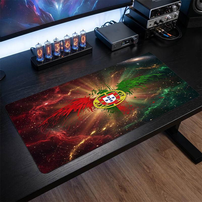 Portugal Football Crest Mouse Pad, Extended Non Slip Rubber Desk Mat for Gaming Office Laptop Fan Gift