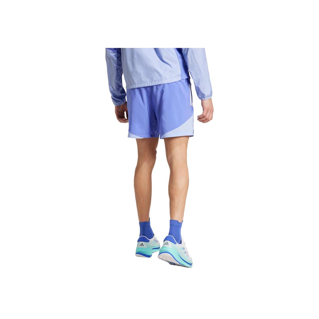 Adidas Aeroready Own The Run Base Logo Print Mid Rise Sports Shorts Men Shorts Cobalt-Blue IW0036