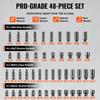 Impact Sockets Set 48pcs 6-Point 1/4" Drive Bit Ratchet Tool Kit Case